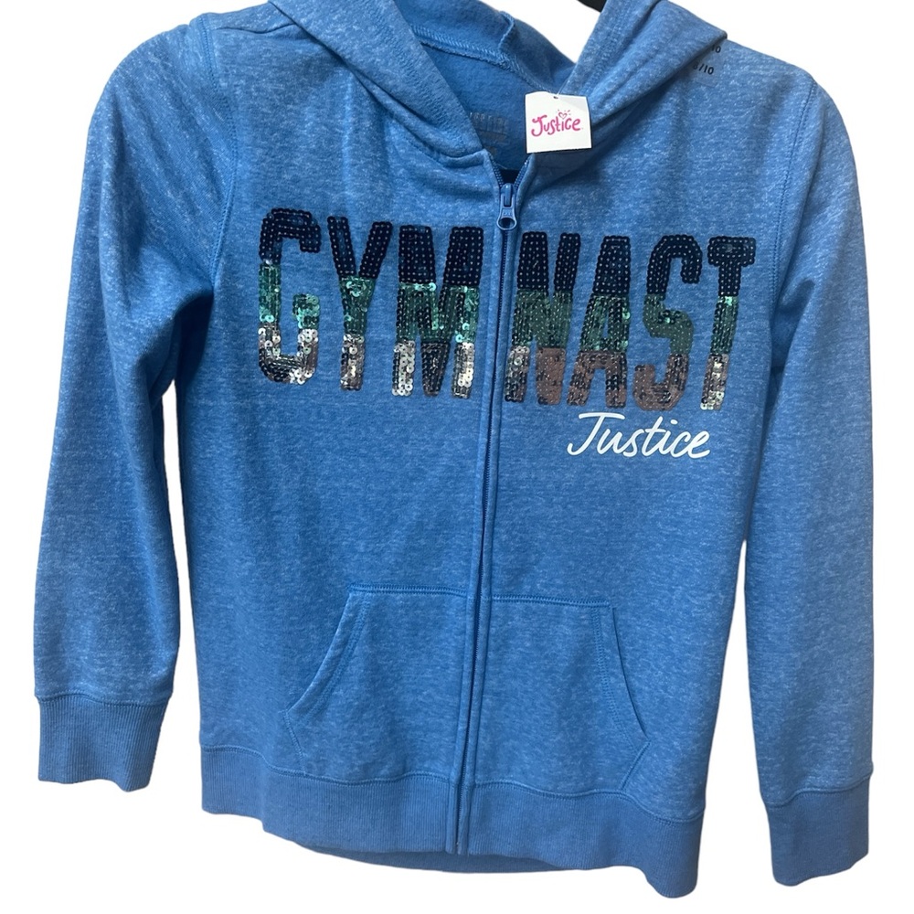 Justice Active Jacket with Gymnast logo sequins 8/10